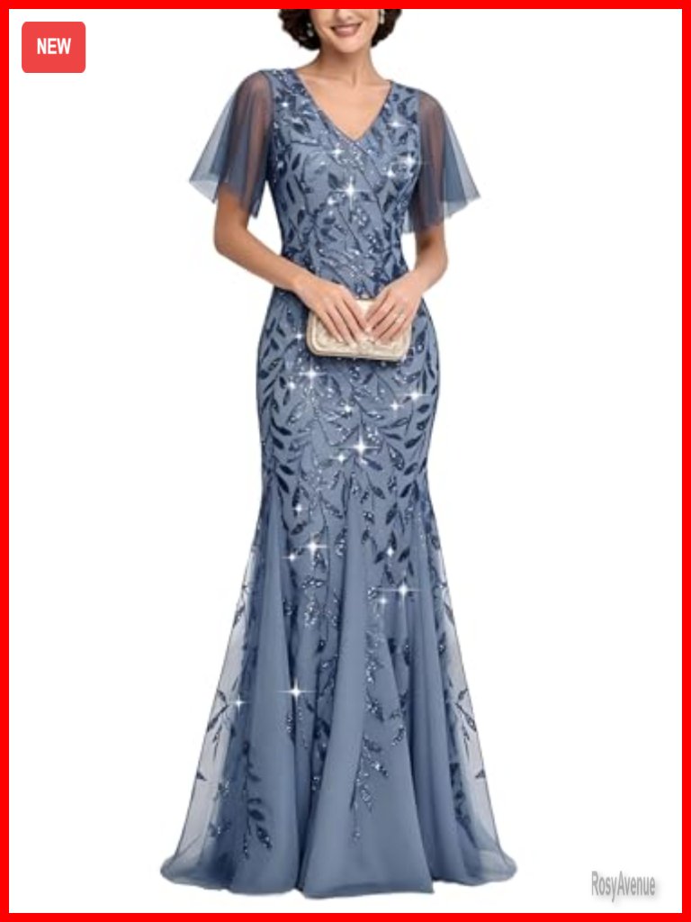 Formal Evening Gown Long Sparkly Sequin Tulle Long Sleeve Bodycon Maxi Prom